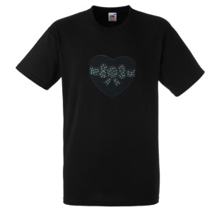heart and bow personalised ladies tee shirt