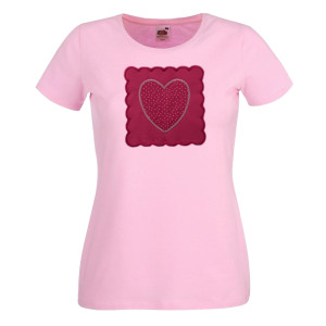 ladies personalised heart logo t-shirt